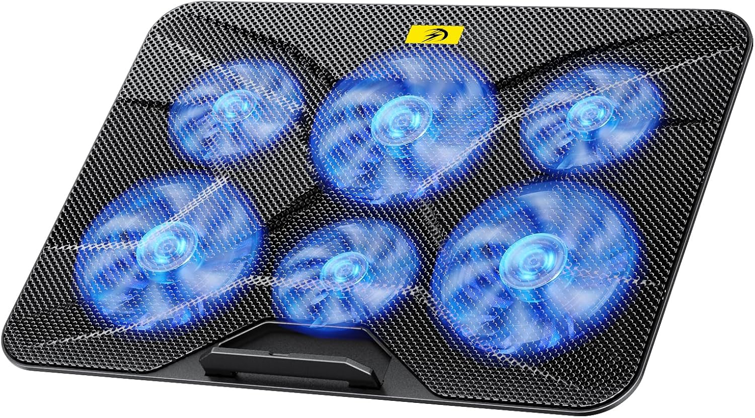 Laptop Cooling Pad for 12-17.3 Inch Laptops, Slim Stand with 6 Quiet Fans | 7 Adjustable Heights, 2 USB Ports, Portable Cooling Mat for Office & Home