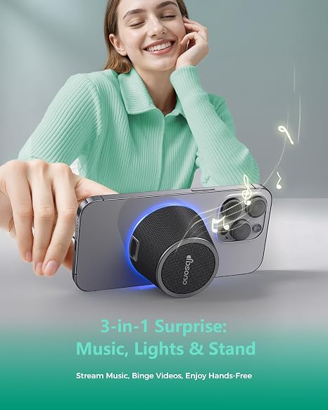 dbsono Small Portable Bluetooth Speaker Birthday Gifts Magnetic Phone Stand - Image 2